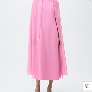 MANGO Pink Cape Dress